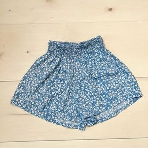 Girls Flowers blue white skorts skirt spring